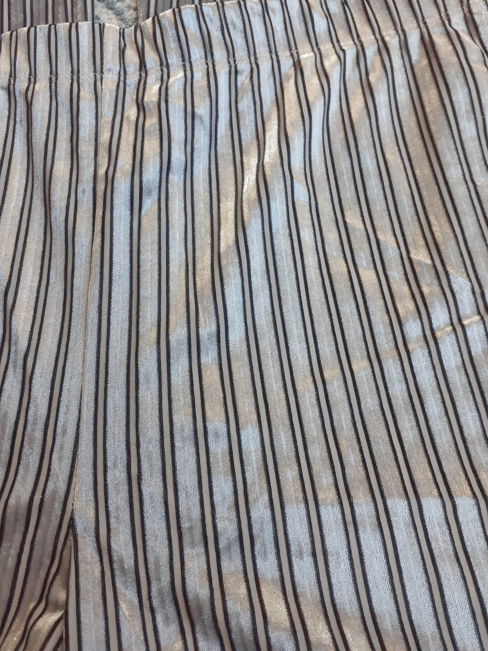 Forever 21 Silver and Black Striped Velvet Flare Leggings - Picture 4 of 4